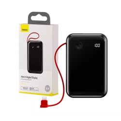 BASEUS POWER BANK MINI S BS-P1002C (PPXF-A01) WITH IP CABLE 2 INPUTS/4 OUTPUTS 10000MAH 15W 3A BLACK BASEUS POWER BANK MINI S BS-P1002C (PPXF-A01) WITH IP CABLE 2 INPUTS/4 OUTPUTS 10000MAH 15W 3A BLACK